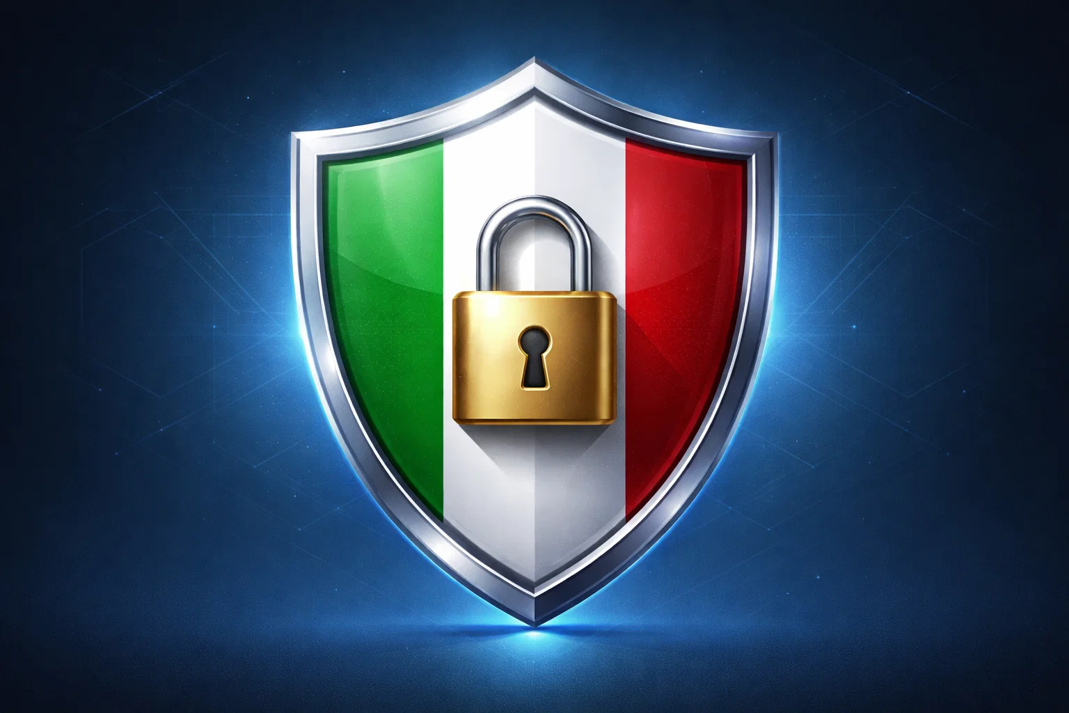 Logo ADM con simbolo scudo di protezione e bandiera italiana